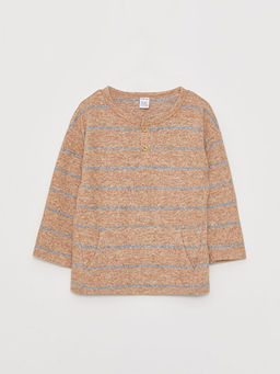 Bisiklet Yaka Uzun Kollu ?izgili Erkek Bebek Sweatshirt - Waikiki фото 3