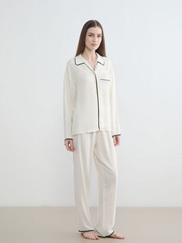 G?mlek Yaka Kad?n Pijama Tak?m