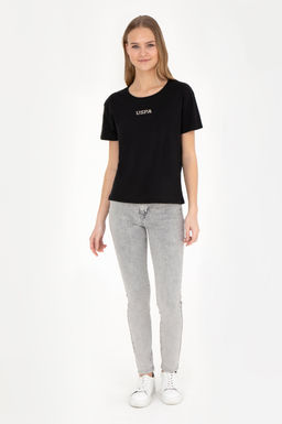 Женская черная футболка с круглым вырезом - U.s. polo assn фото 11