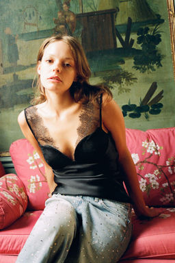 SATIN TOP WITH LACE - Zara фото 2