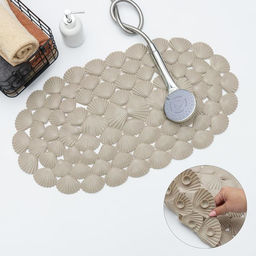 Коврик противоскользящий в ванну Доляна «Ракушки», на присосках, 38×68 см, МИКС