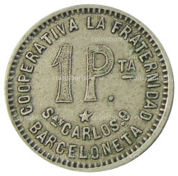 1 песета 1915 года Испания  Барселона