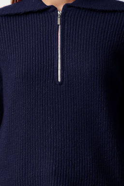 Ekru Yunlu Genis Kal?p Polo Yaka Fermuarl? Triko Kazak TWOAW25KZ00011 - Trendyolmilla фото 19