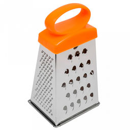 Терка из нержавеющей стали "Presto" 6,5х5,5х12см, четырехгранная, с покрытием non-stick, пластмассовая ручка, "Regent" (Китай)