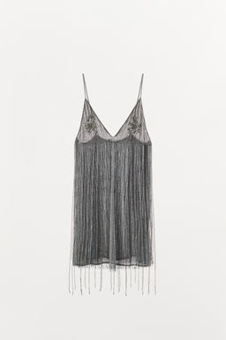 SHORT FRINGED BEADED DRESS - Zara фото 5