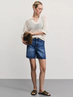 Джинсовые шорты А-силуэта / Zarina  фото 2