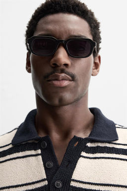 STRIPED JACQUARD KNIT POLO SHIRT - Zara фото 6