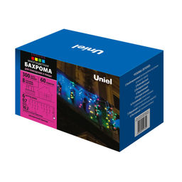 ULD-B6007-300/DTA MULTI IP44 Бахрома светодиодная, 6м. 300 светодиодов. Разноцветный свет. Провод прозрачный. ТМ Uniel - Volpe фото 15