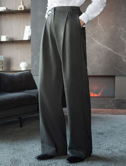 Брюки-палаццо на резинке сзади из джерси - Vilatte фото 2