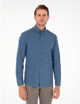 _ndigo Regular Fit Uzun Kollu G_mlek