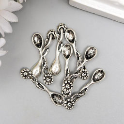 Цена за 8 шт. Сувенир кошельковый металл "Ложка-изобилие" 3х0,5 см