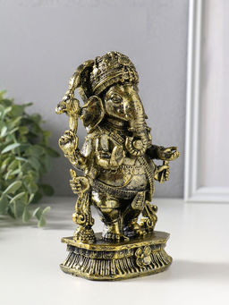 Сувенир полистоун "Ганеша в украшениях" бронза 5,5х10,5х17,5 см