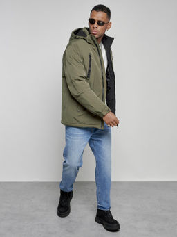 Куртка спортивная мужская зимняя с капюшоном цвета хаки 8360Kh - Wonderrman фото 18