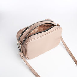 Сумка женская кросс-боди TEXTURA на молнии, 24×9×15 см, бежевая