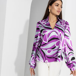Блуза, Личные границы (violet rose) - Charutti фото 5