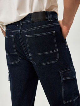 10100160037 Брюки джинсовые муж. Aaron_str relaxed темно-голубой - Concept club фото 5