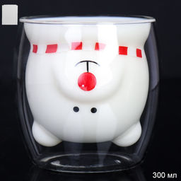 Стакан 300 мл с двойными стенками Мордочка / LCWB6000 /уп 100/ Мишка с шарфом - Галеонтрейд фото 5