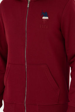 Мужской бордовый вязаный кардиган - U.s. polo assn фото 6