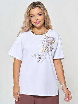 Футболка 0087-18 белый мрамор - Dora фото 15