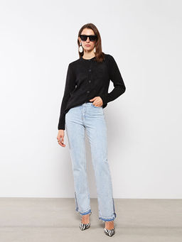 Bisiklet Yaka D?z Uzun Kollu Kad?n Triko H?rka