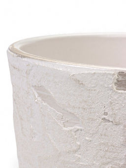 Горшок цветочный с поддоном 2,6 л, d18/h16 см белый керамика, "Венера" (М)