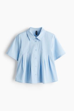 Camisa de popelina con pliegues