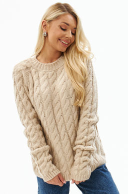 Женский свитер с косами оверсайз Happyfox