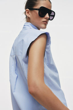 CAMISA RAYAS LAZADAS ZW COLLECTION / Azul / Blanco - Zara фото 2