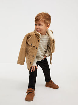 Polo Yaka Uzun Kollu Basic Erkek Bebek Kadife Ceket - Waikiki фото 3