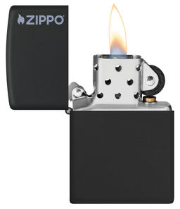 Зажигалка ZIPPO Логотип с черным матовым покрытием | Logo Black Matte 218ZL