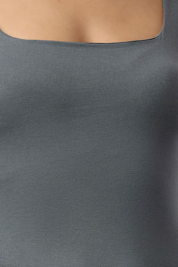 TRENDYOLMILLA Lacivert Fitted/Vucuda OturaKare Yaka Alttan C?tc?tl? Premium Orme Body TWOAW24BD00062  фото 3