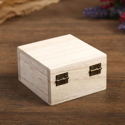 Цена за 2 шт. Шкатулка для росписи дерево «Квадрат», 8×8×5 см, МИКС