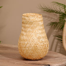 Вазочка, 15×15×18 см, плетёная, бамбук
