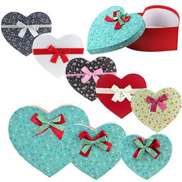 Набор подарочных коробок, 3 шт, Сердце Винтаж, размер 16х19х24см, 6 расцветок