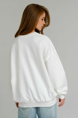 Арт. 15134 Свитшот женский оверсайз 46-52 (4 шт) Цвет:молочный