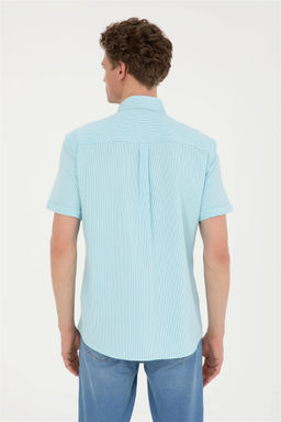 Мужская рубашка зеленого цвета с коротким рукавом Неожиданная скидка в корзине - U.s. polo assn фото 5