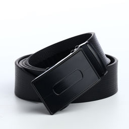 Ремень мужской, 120×3.5 см, металлическая пряжка автомат, регулируемая длина, чёрный