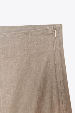 ZW COLLECTION 100% LINEN MIDI SKIRT - Zara фото 4