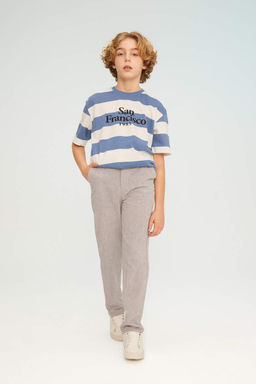 Брюки стандартного кроя для мальчика из смесового льна - Defacto фото 2