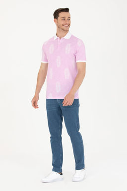 U. S. Polo Assn Мужская розовая футболка с воротником-поло - U.s. polo assn фото 4