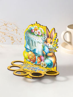 Подставка для 5 яиц Зайка, жёлтая, 17?14?10 см