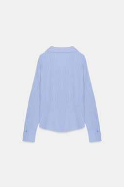 CAMISA ENTALLADA RAYAS / Celeste - Zara фото 7