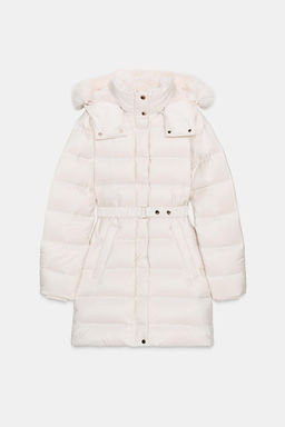 WATER-REPELLENT WINDPROOF HOODED DOWN PUFFER JACKET