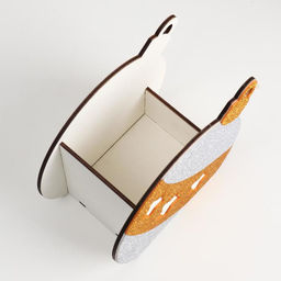 Ящик подарочный деревянный блестящий "Шар" звездочки, золото 18,8х9,8х15,5 см