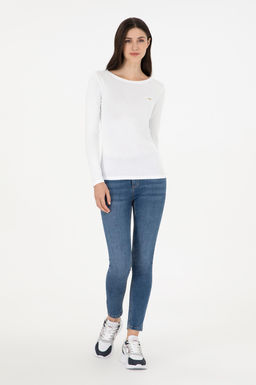 Женский белый свитшот с круглым вырезом Неожиданная скидка в корзине - U.s. polo assn фото 4