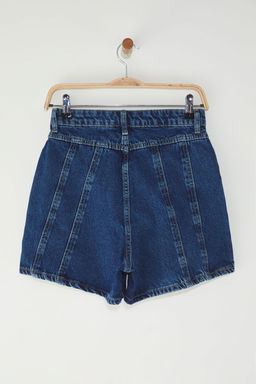 TRENDYOLMILLA Koyu Mavi Y?rtmac Detayl? Denim Sort Etek TWOSS25SR00149  фото 7