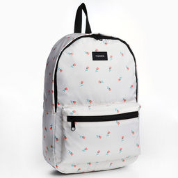 Рюкзак школьный текстильный Цветы, 42?14?28 см, белый - Nazamok фото 3