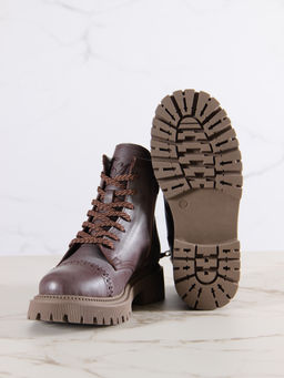 Ботинки 319.taskanaka.Вакса коричневая/шерсть