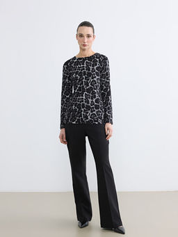 Bisiklet Yaka Desenli Bluz