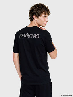 Be?ikta? Bask?l? Erkek ?ortlu Pijama Tak?m?